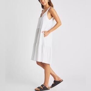 Splendid Napa Tiered Dress Cottagecore Boho Minimalist Relaxed Fit with Pockets